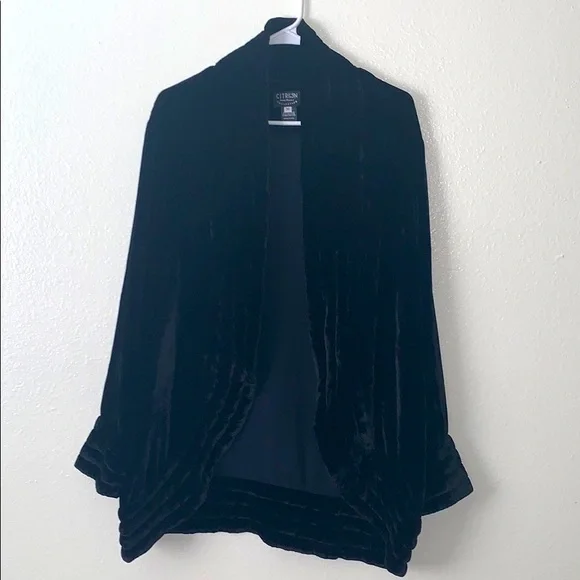 CITRON Santa Monica Collection 100% Silk Open Coat Size Medium - Picture 2 of 16